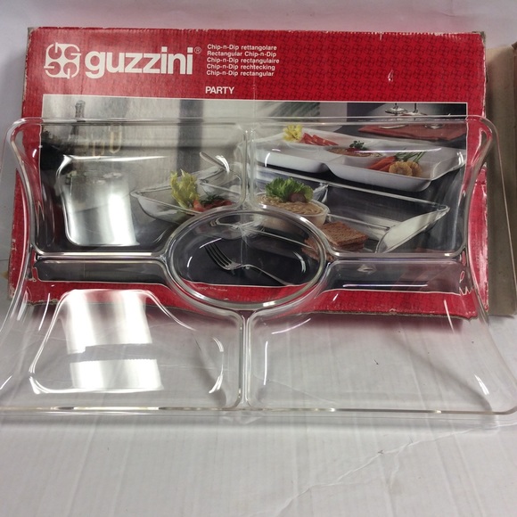 guzzini New Vintage Clear Plastic Chip n Dip Tray - Picture 6 of 9